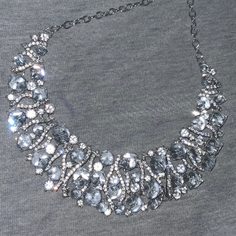 Chunky glass. & rhinestones